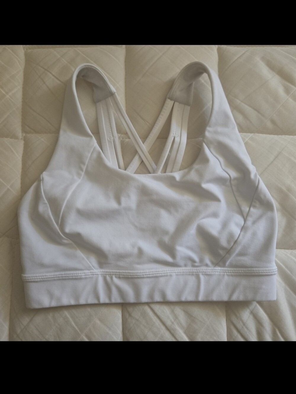 lululemon White Strappy Back Sports Bra Size 4